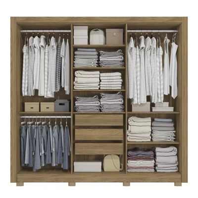 Guarda Roupa casal 6 Portas com 3 gavetas e Espelhos Kappesberg Cod 322.447 Guarda Roupa casal 6 Portas com 3 gavetas e Espelhos Kappesberg Cod 322.447